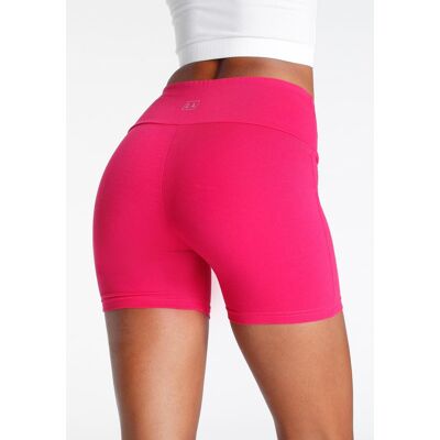 Shorts LASCANA, Damen, Gr. 48/50, N-Gr, pink, Single Jersey, Obermaterial: 95% Baumwolle, 5% Elasthan, unifarben, Basic, kurz, Hosen Shorts, mit breitem Bündchen und Logodruck, Loungewear Shorts LASCANA, Damen, Gr. 48/50, N-Gr, pink, Single Jersey, Obermaterial: 95% Baumwolle, 5% Elasthan, unifarben, Basic, kurz, Hosen Shorts, mit breitem Bündchen und Logodruck, Loungewear