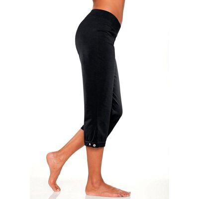 H.I.S. Caprihose H.I.S, Damen, Gr. 48/50, N-Gr, schwarz, Single Jersey, Obermaterial: 94% Baumwolle, 6% Elasthan, unifarben, Basic, bequem 3/4-Länge, Hosen Caprihose, mit verstellbarem Saum, Loungewear H.I.S. Caprihose H.I.S, Damen, Gr. 48/50, N-Gr, schwarz, Single Jersey, Obermaterial: 94% Baumwolle, 6% Elasthan, unifarben, Basic, bequem 3/4-Länge, Hosen Caprihose, mit verstellbarem Saum, Loungewear