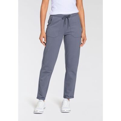 Jogginghose KANGAROOS, Damen, Gr. 50, N-Gr, grau (blau, anthrazit), Sweatware, Obermaterial: 95% Baumwolle, 5% Elasthan, bedruckt, unifarben, bequem knöchellang, Hosen Jogginghose, mit grossen Taschen Jogginghose KANGAROOS, Damen, Gr. 50, N-Gr, grau (blau, anthrazit), Sweatware, Obermaterial: 95% Baumwolle, 5% Elasthan, bedruckt, unifarben, bequem knöchellang, Hosen Jogginghose, mit grossen Taschen