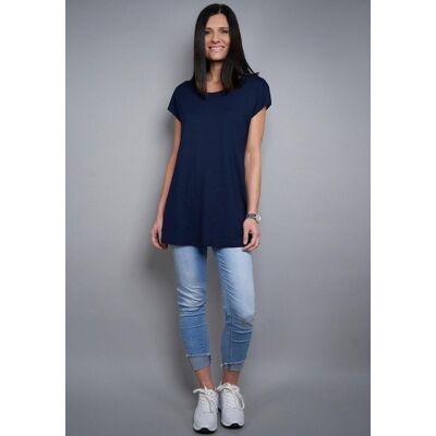 Longshirt SEIDEL MODEN, Damen, Gr. 52, blau (navy), Jersey, Obermaterial: 95% Viskose, 5% Elasthan, unifarben, normal Po-bedeckend, Rundhals, angeschnitten abgesteppte Kante, Shirts Longshirt, MADE IN GERMANY Longshirt SEIDEL MODEN, Damen, Gr. 52, blau (navy), Jersey, Obermaterial: 95% Viskose, 5% Elasthan, unifarben, normal Po-bedeckend, Rundhals, angeschnitten abgesteppte Kante, Shirts Longshirt, MADE IN GERMANY
