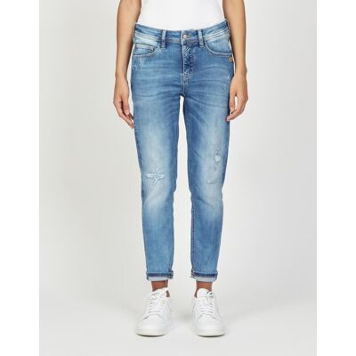 Relax-fit-Jeans GANG "94AMELIE CROPPED", Damen, Gr. 32, N-Gr, blau (azure blau destroy), Denim/Jeans, Obermaterial: 90% Baumwolle, 6% Polyester, 4% Elasthan, relaxed fit 7/8-Länge, Jeans Relax-fit-Jeans, aus robustem Gabardine Stretch Relax-fit-Jeans GANG "94AMELIE CROPPED", Damen, Gr. 32, N-Gr, blau (azure blau destroy), Denim/Jeans, Obermaterial: 90% Baumwolle, 6% Polyester, 4% Elasthan, relaxed fit 7/8-Länge, Jeans Relax-fit-Jeans, aus robustem Gabardine Stretch