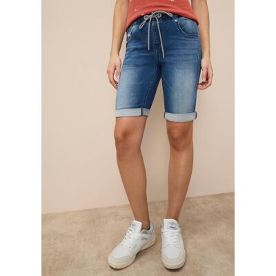 Jogg-Jeansbermudas KANGAROOS, Damen, Gr. 32, N-Gr, blau (blau used), Denim/Jeans, Obermaterial: 59% Baumwolle, 40% Polyester, 1% Elasthan, unifarben, Basic, bequem kniefrei, Jeans Jogg-Jeansbermudas, gerade geschnittenes Bein, elastischer Tunnelzugbund Jogg-Jeansbermudas KANGAROOS, Damen, Gr. 32, N-Gr, blau (blau used), Denim/Jeans, Obermaterial: 59% Baumwolle, 40% Polyester, 1% Elasthan, unifarben, Basic, bequem kniefrei, Jeans Jogg-Jeansbermudas, gerade geschnittenes Bein, elastischer Tunnelzugbund