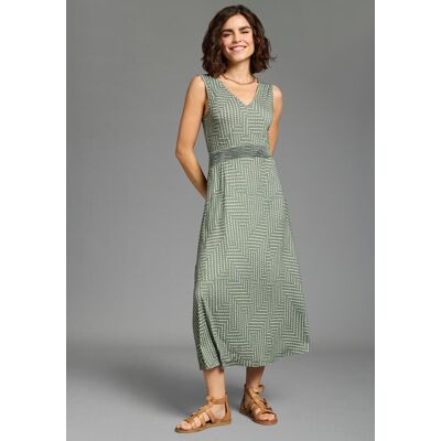Sommerkleid LAURA SCOTT, Damen, Gr. 44, N-Gr, grün, gemustert, Jersey, Obermaterial: 95% Viskose, 5% Elasthan, gemustert, figurumspielend Midi, V-Ausschnitt, Kleider Sommerkleid, gemusterte Optik, aus Viskose und Elasthan, mit V-Ausschnitt Sommerkleid LAURA SCOTT, Damen, Gr. 44, N-Gr, grün, gemustert, Jersey, Obermaterial: 95% Viskose, 5% Elasthan, gemustert, figurumspielend Midi, V-Ausschnitt, Kleider Sommerkleid, gemusterte Optik, aus Viskose und Elasthan, mit V-Ausschnitt