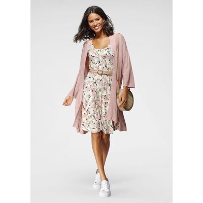 Sommerkleid LAURA SCOTT, Damen, Gr. 44, N-Gr, rosa (wollweiß), Jersey, Obermaterial: 95% Viskose, 5% Elasthan, bedruckt, geblümt, gemustert, mehrfarbig, figurumspielend kniefrei, tiefer Rundhals, Kleider Sommerkleid, figurbetonte Passform, femininer Stil, Sommerkleid LAURA SCOTT, Damen, Gr. 44, N-Gr, rosa (wollweiß), Jersey, Obermaterial: 95% Viskose, 5% Elasthan, bedruckt, geblümt, gemustert, mehrfarbig, figurumspielend kniefrei, tiefer Rundhals, Kleider Sommerkleid, figurbetonte Passform, femininer Stil,