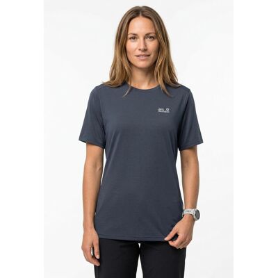 Funktionsshirt JACK WOLFSKIN "VONNAN S/S T W", Damen, Gr. M (38/40), midnight sky, Obermaterial: 100% Polyester, Shirts Funktionsshirt Funktionsshirt JACK WOLFSKIN "VONNAN S/S T W", Damen, Gr. M (38/40), midnight sky, Obermaterial: 100% Polyester, Shirts Funktionsshirt
