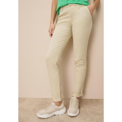 Chinohose AJC "in lässiger Form und hohem Tragekomfort durch Stretchanteil", Damen, Gr. 40, N-Gr, beige, Web, Obermaterial: 97% Baumwolle, 3% Elasthan, unifarben, bequem lang, Hosen Chinohose, krempelbar, mit praktischen Taschen, zeitlos & gut zu kombinie Chinohose AJC "in lässiger Form und hohem Tragekomfort durch Stretchanteil", Damen, Gr. 40, N-Gr, beige, Web, Obermaterial: 97% Baumwolle, 3% Elasthan, unifarben, bequem lang, Hosen Chinohose, krempelbar, mit praktischen Taschen, zeitlos & gut zu kombinie