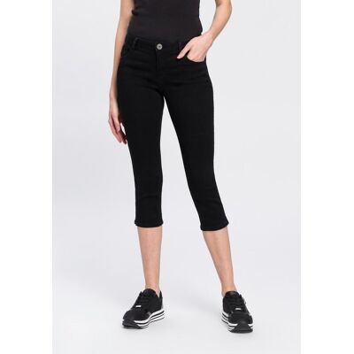 Caprijeans ARIZONA "Ultra-Stretch", Damen, Gr. 44, N-Gr, schwarz (schwarz schwarz), Denim/Jeans, Obermaterial: 74% Baumwolle, 24% Polyester, 2% Elasthan, Basic, skinny fit 3/4-Länge, Jeans Caprijeans, extra-enger Schnitt, modischer Beinabschluss mit Schli Caprijeans ARIZONA "Ultra-Stretch", Damen, Gr. 44, N-Gr, schwarz (schwarz schwarz), Denim/Jeans, Obermaterial: 74% Baumwolle, 24% Polyester, 2% Elasthan, Basic, skinny fit 3/4-Länge, Jeans Caprijeans, extra-enger Schnitt, modischer Beinabschluss mit Schli