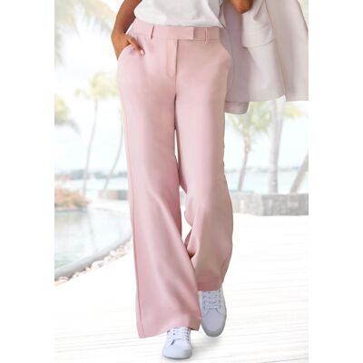 Anzughose LASCANA "mit verstellbarem Bund", Damen, Gr. 46, N-Gr, rosa (rosé), Web, Obermaterial: 65% Polyester, 28% Viskose, 7% Elasthan, unifarben, figurumspielend lang, Hosen Anzughose, individuell regulierbarer Bund, Businesshose, gerade Beinform Anzughose LASCANA "mit verstellbarem Bund", Damen, Gr. 46, N-Gr, rosa (rosé), Web, Obermaterial: 65% Polyester, 28% Viskose, 7% Elasthan, unifarben, figurumspielend lang, Hosen Anzughose, individuell regulierbarer Bund, Businesshose, gerade Beinform