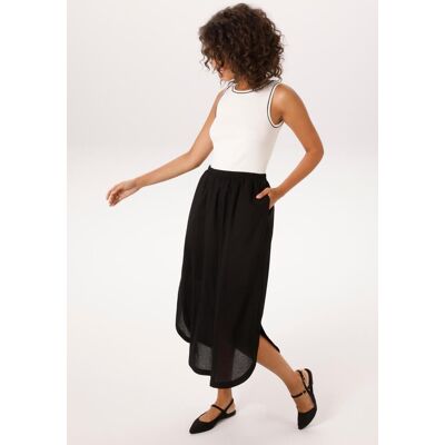 Sommerkleid ANISTON CASUAL, Damen, Gr. 36, N-Gr, schwarz (schwarz, wollweiß), Rippware, Obermaterial: 95% Baumwolle, 5% Elasthan. Rock: 100% Baumwolle, figurbetont knöchelfrei, Rundhals, Kleider Sommerkleid, mit kontastfarbenen Pipings im Oberteil Sommerkleid ANISTON CASUAL, Damen, Gr. 36, N-Gr, schwarz (schwarz, wollweiß), Rippware, Obermaterial: 95% Baumwolle, 5% Elasthan. Rock: 100% Baumwolle, figurbetont knöchelfrei, Rundhals, Kleider Sommerkleid, mit kontastfarbenen Pipings im Oberteil