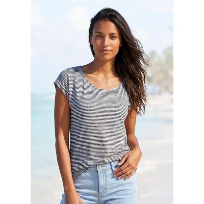Kurzarmshirt VIVANCE "mit Streifendesign", Damen, Gr. 48/50, grün (mint), Jersey, Obermaterial: 55% Polyester, 42% Viskose, 3% Elasthan, gestreift, bequem, Rundhals, angeschnitten, Shirts Kurzarmshirt, aus sommerlicher Viskose-Qualität Kurzarmshirt VIVANCE "mit Streifendesign", Damen, Gr. 48/50, grün (mint), Jersey, Obermaterial: 55% Polyester, 42% Viskose, 3% Elasthan, gestreift, bequem, Rundhals, angeschnitten, Shirts Kurzarmshirt, aus sommerlicher Viskose-Qualität
