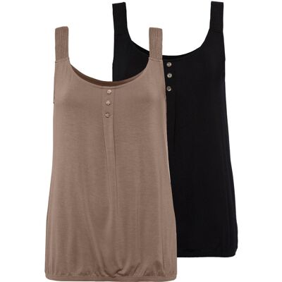 Strandtop LASCANA "mit geflochtenen Trägern", Damen, Gr. 32/34, grau (taupe, schwarz), Obermaterial: 95% Viskose (LENZING™ ECOVERO™), 5% Elasthan, unifarben, lässig geschnitten, Rundhals, Tops Strandtop, aus luftigem Viskose-Stretch Strandtop LASCANA "mit geflochtenen Trägern", Damen, Gr. 32/34, grau (taupe, schwarz), Obermaterial: 95% Viskose (LENZING™ ECOVERO™), 5% Elasthan, unifarben, lässig geschnitten, Rundhals, Tops Strandtop, aus luftigem Viskose-Stretch