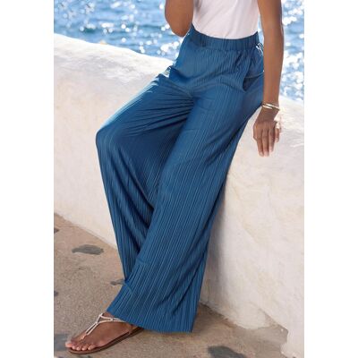 Schlupfhose LASCANA "mit Plisseefalten und weitem, luftigem Bein", Damen, Gr. 38, N-Gr, blau (dunkelblau), Jersey, Obermaterial: 94% Polyester, 6% Elasthan, unifarben, figurumspielend knöchellang, Hosen Schlupfhose, mit Zierschnalle, leichte Sommerhose, e Schlupfhose LASCANA "mit Plisseefalten und weitem, luftigem Bein", Damen, Gr. 38, N-Gr, blau (dunkelblau), Jersey, Obermaterial: 94% Polyester, 6% Elasthan, unifarben, figurumspielend knöchellang, Hosen Schlupfhose, mit Zierschnalle, leichte Sommerhose, e