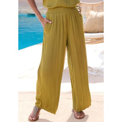 Palazzohose LASCANA "mit weiten, plissierten Hosenbeinen", Damen, Gr. 36, N-Gr, grün, Web, Obermaterial: 100% Polyester, unifarben, figurumspielend knöchellang, Hosen Palazzohose, mit Plisseefalten, leichte Satinqualität, luftige Sommerhose, elegant Palazzohose LASCANA "mit weiten, plissierten Hosenbeinen", Damen, Gr. 36, N-Gr, grün, Web, Obermaterial: 100% Polyester, unifarben, figurumspielend knöchellang, Hosen Palazzohose, mit Plisseefalten, leichte Satinqualität, luftige Sommerhose, elegant