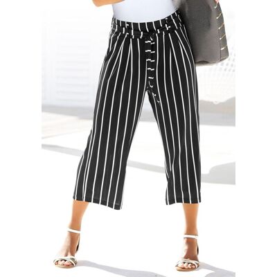 Culotte LASCANA "mit luftig-weitem Bein", Damen, Gr. 40, N-Gr, schwarz-weiss (schwarz, weiß, gestreift), Stoff, Obermaterial: 95% Polyester, 5% Elasthan, weit 7/8-Länge, Hosen Culotte, in 7/8-Länge, leichte Jerseyhose, casual-sommerlich, Sommerhose Culotte LASCANA "mit luftig-weitem Bein", Damen, Gr. 40, N-Gr, schwarz-weiss (schwarz, weiß, gestreift), Stoff, Obermaterial: 95% Polyester, 5% Elasthan, weit 7/8-Länge, Hosen Culotte, in 7/8-Länge, leichte Jerseyhose, casual-sommerlich, Sommerhose
