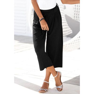 Culotte LASCANA "mit luftig-weitem Bein", Damen, Gr. 52, N-Gr, schwarz, Stoff, Obermaterial: 95% Polyester, 5% Elasthan, weit 7/8-Länge, Hosen Culotte, in 7/8-Länge, leichte Jerseyhose, casual-sommerlich, Sommerhose Culotte LASCANA "mit luftig-weitem Bein", Damen, Gr. 52, N-Gr, schwarz, Stoff, Obermaterial: 95% Polyester, 5% Elasthan, weit 7/8-Länge, Hosen Culotte, in 7/8-Länge, leichte Jerseyhose, casual-sommerlich, Sommerhose