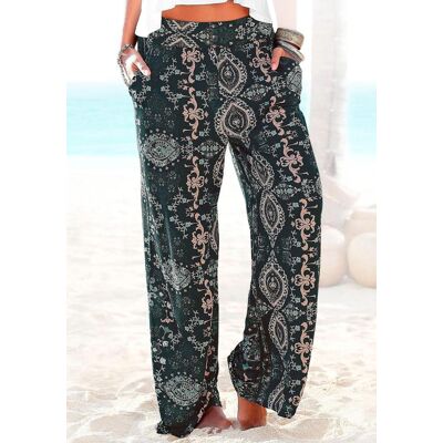 Strandhose LASCANA "aus leichter Viskose mit weitem Bein", Damen, Gr. 42, N-Gr, schwarz (schwarz, bedruckt), Jersey, Obermaterial: 100% Viskose, bedruckt, figurumspielend lang, Hosen Strandhose, mit Ethnoprint und Taschen, Wide-Leg, Marlenehose, leichte S Strandhose LASCANA "aus leichter Viskose mit weitem Bein", Damen, Gr. 42, N-Gr, schwarz (schwarz, bedruckt), Jersey, Obermaterial: 100% Viskose, bedruckt, figurumspielend lang, Hosen Strandhose, mit Ethnoprint und Taschen, Wide-Leg, Marlenehose, leichte S