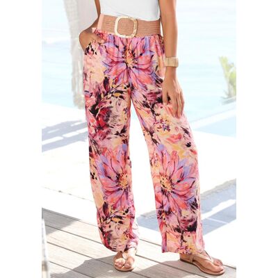 Palazzohose LASCANA "aus luftiger Webware", Damen, Gr. 46, N-Gr, pink (pink bedruckt), Web, Obermaterial: 100% Viskose, bedruckt, figurumspielend bodenlang, Hosen Palazzohose, mit Alloverprint, leichte Sommerhose aus luftiger Webware, Schlupfhose Palazzohose LASCANA "aus luftiger Webware", Damen, Gr. 46, N-Gr, pink (pink bedruckt), Web, Obermaterial: 100% Viskose, bedruckt, figurumspielend bodenlang, Hosen Palazzohose, mit Alloverprint, leichte Sommerhose aus luftiger Webware, Schlupfhose