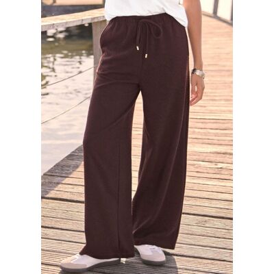 Sweathose VENICE BEACH "mit weitem, lockeren Bein", Damen, Gr. 44, N-Gr, dunkelbraun, Sweatware, Obermaterial: 98% Polyester, 2% Elasthan, unifarben, figurumspielend lang, Hosen Sweathose, aus softer Strukturware, weite Schlupfhose, casual, luftig Sweathose VENICE BEACH "mit weitem, lockeren Bein", Damen, Gr. 44, N-Gr, dunkelbraun, Sweatware, Obermaterial: 98% Polyester, 2% Elasthan, unifarben, figurumspielend lang, Hosen Sweathose, aus softer Strukturware, weite Schlupfhose, casual, luftig
