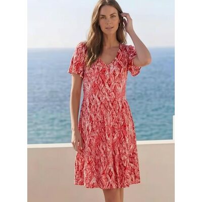 Jerseykleid TAMARIS, Damen, Gr. 40, N-Gr, pink gemustert, Single Jersey, Obermaterial: 95% Viskose, 5% Elasthan, Rautenmuster, bedruckt, figurumspielend mini, V-Ausschnitt, Flügelärmel Rüschen, Kleider Jerseykleid, mit femininen, verspielten Design, aus e Jerseykleid TAMARIS, Damen, Gr. 40, N-Gr, pink gemustert, Single Jersey, Obermaterial: 95% Viskose, 5% Elasthan, Rautenmuster, bedruckt, figurumspielend mini, V-Ausschnitt, Flügelärmel Rüschen, Kleider Jerseykleid, mit femininen, verspielten Design, aus e