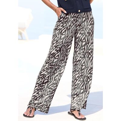 Palazzohose LASCANA "aus leichter Jerseyware", Damen, Gr. 42, N-Gr, beige (creme, graublau bedruckt), Jersey, Obermaterial: 100% Viskose, bedruckt, figurumspielend lang, Hosen Palazzohose, Schlupfhose mit Alloverprint und Taschen, Sommerhose, Strandhose Palazzohose LASCANA "aus leichter Jerseyware", Damen, Gr. 42, N-Gr, beige (creme, graublau bedruckt), Jersey, Obermaterial: 100% Viskose, bedruckt, figurumspielend lang, Hosen Palazzohose, Schlupfhose mit Alloverprint und Taschen, Sommerhose, Strandhose