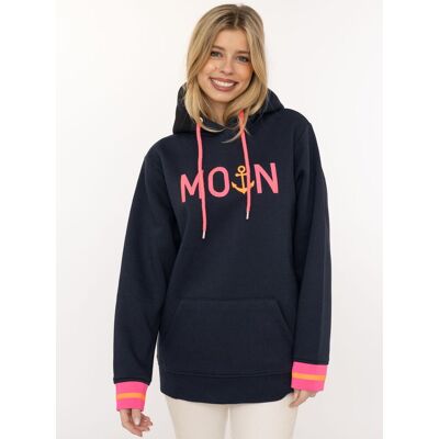 Hoodie ZWILLINGSHERZ "Rahel", Damen, Gr. M, blau (marine), Sweatware, Obermaterial: 50% Baumwolle, 50% Polyester, Basic normal, ohne Ausschnitt, angesetztes Bündchen, Sweatshirts Hoodie, Kontrastbündchen, Kängurutasche, Langarm, Kapuze, Kordelzug Hoodie ZWILLINGSHERZ "Rahel", Damen, Gr. M, blau (marine), Sweatware, Obermaterial: 50% Baumwolle, 50% Polyester, Basic normal, ohne Ausschnitt, angesetztes Bündchen, Sweatshirts Hoodie, Kontrastbündchen, Kängurutasche, Langarm, Kapuze, Kordelzug