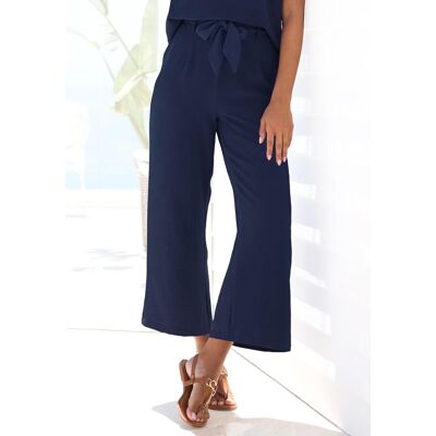 Schlupfhose VIVANCE "mit weitem Bein und bequemer Passform", Damen, Gr. 40, N-Gr, blau, Web, Obermaterial: 100% Polyester, unifarben, figurumspielend knöchelfrei, Hosen Schlupfhose, mit elastischem Bund, luftige Sommerhose, Basic Schlupfhose VIVANCE "mit weitem Bein und bequemer Passform", Damen, Gr. 40, N-Gr, blau, Web, Obermaterial: 100% Polyester, unifarben, figurumspielend knöchelfrei, Hosen Schlupfhose, mit elastischem Bund, luftige Sommerhose, Basic