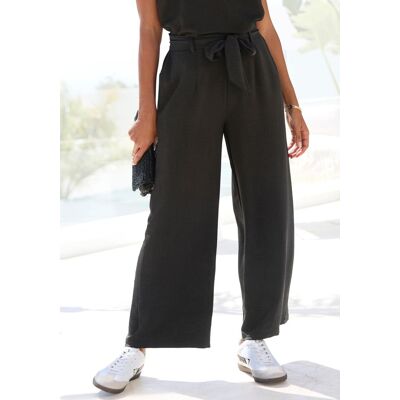 Schlupfhose VIVANCE "mit weitem Bein und bequemer Passform", Damen, Gr. 34, N-Gr, schwarz, Web, Obermaterial: 100% Polyester, unifarben, figurumspielend knöchelfrei, Hosen Schlupfhose, mit elastischem Bund, luftige Sommerhose, Basic Schlupfhose VIVANCE "mit weitem Bein und bequemer Passform", Damen, Gr. 34, N-Gr, schwarz, Web, Obermaterial: 100% Polyester, unifarben, figurumspielend knöchelfrei, Hosen Schlupfhose, mit elastischem Bund, luftige Sommerhose, Basic