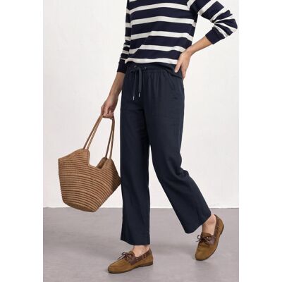 Stoffhose STREET ONE, Damen, Gr. 46, Länge 28, blau (tiefblau (länge 28)), Web, Obermaterial: 66% Baumwolle, 30% Polyester, 4% Elasthan, unifarben, straight fit lang, Hosen Stoffhose, Sommerhose mit Turn-Up-Detail Stoffhose STREET ONE, Damen, Gr. 46, Länge 28, blau (tiefblau (länge 28)), Web, Obermaterial: 66% Baumwolle, 30% Polyester, 4% Elasthan, unifarben, straight fit lang, Hosen Stoffhose, Sommerhose mit Turn-Up-Detail