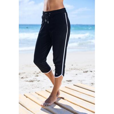 Relax-Caprihose KANGAROOS, Damen, Gr. 52/54, N-Gr, schwarz, Frottee, Obermaterial: 50% Baumwolle, 48% Polyester, 2% Elasthan, unifarben, Basic, ca. Mitte Wade, Hosen Relax-Caprihose, mit sportlichem Seitenstreifen und weichem Frottee Material Relax-Caprihose KANGAROOS, Damen, Gr. 52/54, N-Gr, schwarz, Frottee, Obermaterial: 50% Baumwolle, 48% Polyester, 2% Elasthan, unifarben, Basic, ca. Mitte Wade, Hosen Relax-Caprihose, mit sportlichem Seitenstreifen und weichem Frottee Material