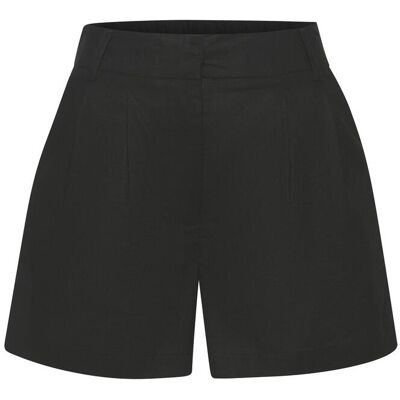 Webshorts LASCANA, Damen, Gr. 38, N-Gr, schwarz, Web, Obermaterial: 55% Leinen, 45% Viskose, unifarben, gerade, Hosen Webshorts, aus Leinen-Viskose-Mix Webshorts LASCANA, Damen, Gr. 38, N-Gr, schwarz, Web, Obermaterial: 55% Leinen, 45% Viskose, unifarben, gerade, Hosen Webshorts, aus Leinen-Viskose-Mix
