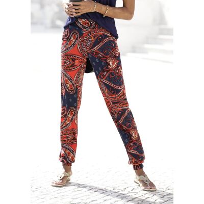 Strandhose LASCANA "aus locker-leichtem Material mit Ethnodruck", Damen, Gr. 42, N-Gr, blau (marine, rot), Jersey, Obermaterial: 100% Viskose, bedruckt, figurumspielend lang, Hosen Strandhose, mit Paisleyprint und Taschen, leichte Jerseyhose, Sommerhose Strandhose LASCANA "aus locker-leichtem Material mit Ethnodruck", Damen, Gr. 42, N-Gr, blau (marine, rot), Jersey, Obermaterial: 100% Viskose, bedruckt, figurumspielend lang, Hosen Strandhose, mit Paisleyprint und Taschen, leichte Jerseyhose, Sommerhose