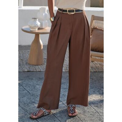 Palazzohose LASCANA "aus sommerlicher Webware", Damen, Gr. 34, N-Gr, braun, Web, Obermaterial: 85% Viskose, 11% Polyester, 4% Polyamid, unifarben, figurumspielend lang, Hosen Palazzohose, Anzughose, elegante Bundfaltenhose, luftige Webhose, Businesshose Palazzohose LASCANA "aus sommerlicher Webware", Damen, Gr. 34, N-Gr, braun, Web, Obermaterial: 85% Viskose, 11% Polyester, 4% Polyamid, unifarben, figurumspielend lang, Hosen Palazzohose, Anzughose, elegante Bundfaltenhose, luftige Webhose, Businesshose