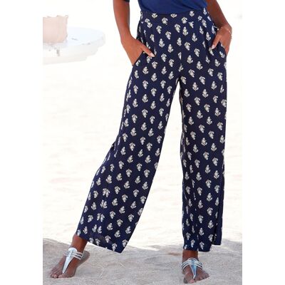 Palazzohose VIVANCE "in lässigem Schnitt und weiten Beinen", Damen, Gr. 34, N-Gr, blau (blau, bedruckt), Web, Obermaterial: 100% Viskose, bedruckt, figurumspielend lang, Hosen Palazzohose, mit Alloverdruck und Taschen, Schlupfhose, luftige Sommerhose Palazzohose VIVANCE "in lässigem Schnitt und weiten Beinen", Damen, Gr. 34, N-Gr, blau (blau, bedruckt), Web, Obermaterial: 100% Viskose, bedruckt, figurumspielend lang, Hosen Palazzohose, mit Alloverdruck und Taschen, Schlupfhose, luftige Sommerhose