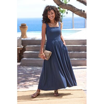 Midikleid VIVANCE "mit Taschen aus weicher Viskose-Stretch-Qualität", Damen, Gr. 44, N-Gr, nachtblau, Jersey, Obermaterial: 95% Viskose, 5% Elasthan, unifarben, figurumspielend ca. Mitte Wade, eckiger Ausschnitt, Kleider Midikleid, luftiges Jerseykleid, B Midikleid VIVANCE "mit Taschen aus weicher Viskose-Stretch-Qualität", Damen, Gr. 44, N-Gr, nachtblau, Jersey, Obermaterial: 95% Viskose, 5% Elasthan, unifarben, figurumspielend ca. Mitte Wade, eckiger Ausschnitt, Kleider Midikleid, luftiges Jerseykleid, B