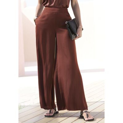 Webhose LASCANA "mit extra weitem Bein aus softer Satinqualität", Damen, Gr. 40, N-Gr, braun, Satin, Obermaterial: 100% Polyester, unifarben, figurumspielend lang, Hosen Webhose, luftige Sommerhose mit Taschen, elegant Webhose LASCANA "mit extra weitem Bein aus softer Satinqualität", Damen, Gr. 40, N-Gr, braun, Satin, Obermaterial: 100% Polyester, unifarben, figurumspielend lang, Hosen Webhose, luftige Sommerhose mit Taschen, elegant