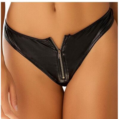 String PETITE FLEUR GOLD, Damen, Gr. 34, schwarz, Lederoptik (PU beschichtet), Obermaterial: 95% Polyester, 5% Elasthan. Beschichtung: 100% Polyurethan, eng, Unterhosen String, in Leder-Optik mit Reissverschluss (Kunstleder) String PETITE FLEUR GOLD, Damen, Gr. 34, schwarz, Lederoptik (PU beschichtet), Obermaterial: 95% Polyester, 5% Elasthan. Beschichtung: 100% Polyurethan, eng, Unterhosen String, in Leder-Optik mit Reissverschluss (Kunstleder)