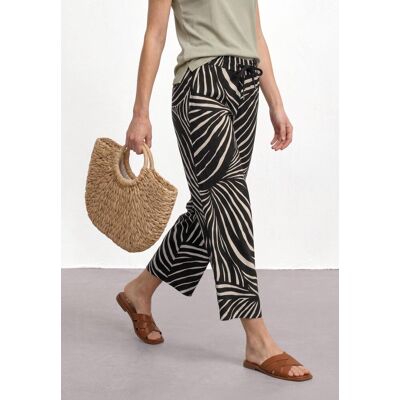 7/8-Hose STREET ONE "Style Emee", Damen, Gr. 34, Länge 26, schwarz-weiss (schwarz), Web, Obermaterial: 100% Viskose, gemustert, loose fit lang, Hosen 7/8-Hose, 7/8 Sommerhose mit grafischem Print und im Lose Fit 7/8-Hose STREET ONE "Style Emee", Damen, Gr. 34, Länge 26, schwarz-weiss (schwarz), Web, Obermaterial: 100% Viskose, gemustert, loose fit lang, Hosen 7/8-Hose, 7/8 Sommerhose mit grafischem Print und im Lose Fit
