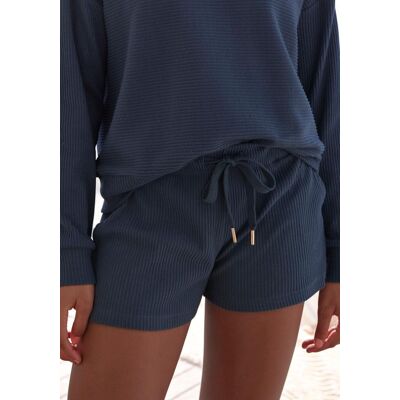 Sweatshorts S.OLIVER, Damen, Gr. 48/50, N-Gr, blau (petrol), Rippware, Obermaterial: 100% Baumwolle, unifarben, bequem kurz, Hosen Sweatshorts, Kurze Hose aus Ripp-Qualität mit seitlichen Taschen, Loungewear Sweatshorts S.OLIVER, Damen, Gr. 48/50, N-Gr, blau (petrol), Rippware, Obermaterial: 100% Baumwolle, unifarben, bequem kurz, Hosen Sweatshorts, Kurze Hose aus Ripp-Qualität mit seitlichen Taschen, Loungewear