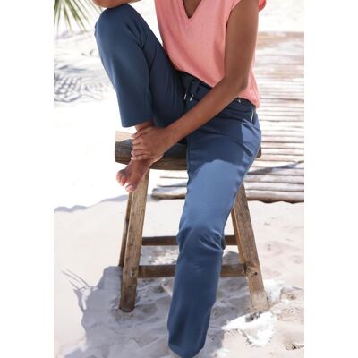 Beach Time Schlupfhose BEACHTIME "aus weichem, leichten Material für den Sommer", Damen, Gr. 48, N-Gr, rauchblau, Interlock, Obermaterial: 70% Viskose, 26% Polyamid, 4% Elasthan, unifarben, figurumspielend knöchellang, Hosen Schlupfhose, bequeme Joggerpan Beach Time Schlupfhose BEACHTIME "aus weichem, leichten Material für den Sommer", Damen, Gr. 48, N-Gr, rauchblau, Interlock, Obermaterial: 70% Viskose, 26% Polyamid, 4% Elasthan, unifarben, figurumspielend knöchellang, Hosen Schlupfhose, bequeme Joggerpan
