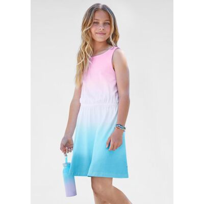 Jerseykleid KANGAROOS, Mädchen, Gr. 128/134, N-Gr, bunt (weiß, rosa, mint), Jersey, Obermaterial: 95% Baumwolle, 5% Elasthan, mehrfarbig, weit kniefrei, Rundhals, Kleider Jerseykleid, festliche Anlässe, kniefreie Länge, trendiger Dip-Dye-Look Jerseykleid KANGAROOS, Mädchen, Gr. 128/134, N-Gr, bunt (weiß, rosa, mint), Jersey, Obermaterial: 95% Baumwolle, 5% Elasthan, mehrfarbig, weit kniefrei, Rundhals, Kleider Jerseykleid, festliche Anlässe, kniefreie Länge, trendiger Dip-Dye-Look
