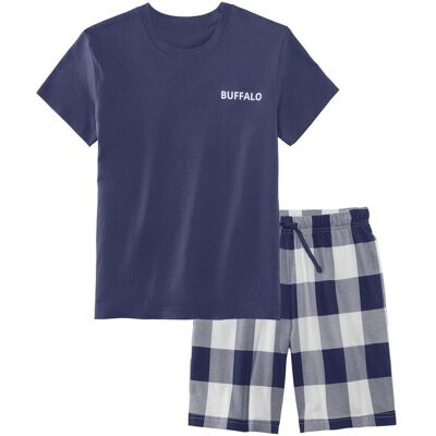 Pyjama BUFFALO, Jungen, Gr. 134/140, blau, Jersey, Obermaterial: 100% Baumwolle, kariert, Basic, bequem kurz, Rundhals, abgesteppte Kante, Homewear-Sets Pyjama, kurzer Schlafanzug im coolen Karolook Pyjama BUFFALO, Jungen, Gr. 134/140, blau, Jersey, Obermaterial: 100% Baumwolle, kariert, Basic, bequem kurz, Rundhals, abgesteppte Kante, Homewear-Sets Pyjama, kurzer Schlafanzug im coolen Karolook
