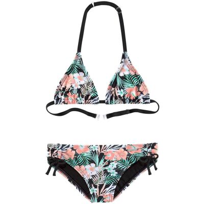 Triangel-Bikini CHIEMSEE, Mädchen, Gr. 146/152, N-Gr, schwarz (schwarz, bedruckt), Polyamid, Bikini-Sets Triangel-Bikini, mit floralem Design Triangel-Bikini CHIEMSEE, Mädchen, Gr. 146/152, N-Gr, schwarz (schwarz, bedruckt), Polyamid, Bikini-Sets Triangel-Bikini, mit floralem Design