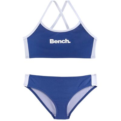 Bustier-Bikini BENCH., Mädchen, Gr. 158/164, N-Gr, blau (blau, weiß), Polyamid, gestreift, Bikini-Sets Bustier-Bikini, mit gekreuzten Trägern Bustier-Bikini BENCH., Mädchen, Gr. 158/164, N-Gr, blau (blau, weiß), Polyamid, gestreift, Bikini-Sets Bustier-Bikini, mit gekreuzten Trägern