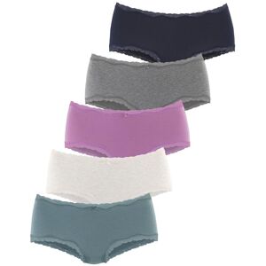 Panty VIVANCE, Damen, Gr. 44/46, bunt (anthrazit meliert, beige meliert, flieder, eukalyptus, navy), Single Jersey, Obermaterial: 95% Baumwolle, 5% Elasthan. Spitze: 90% Polyamid, 10% Elasthan, meliert, unifarben, körpernah, Unterhosen Panty, aus elastisc Panty VIVANCE, Damen, Gr. 44/46, bunt (anthrazit meliert, beige meliert, flieder, eukalyptus, navy), Single Jersey, Obermaterial: 95% Baumwolle, 5% Elasthan. Spitze: 90% Polyamid, 10% Elasthan, meliert, unifarben, körpernah, Unterhosen Panty, aus elastisc