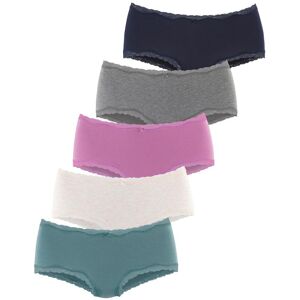 Panty VIVANCE, Damen, Gr. 36/38, bunt (anthrazit meliert, beige meliert, flieder, eukalyptus, navy), Single Jersey, Obermaterial: 95% Baumwolle, 5% Elasthan. Spitze: 90% Polyamid, 10% Elasthan, meliert, unifarben, körpernah, Unterhosen Panty, aus elastisc Panty VIVANCE, Damen, Gr. 36/38, bunt (anthrazit meliert, beige meliert, flieder, eukalyptus, navy), Single Jersey, Obermaterial: 95% Baumwolle, 5% Elasthan. Spitze: 90% Polyamid, 10% Elasthan, meliert, unifarben, körpernah, Unterhosen Panty, aus elastisc