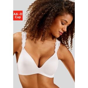 Push-up-BH LASCANA, Damen, Gr. 70, Cup A, beige (creme), Microtouch, Obermaterial: 60% Polyamid, 35% Polyester, 5% Elasthan, BHs Push-up-BH, ohne Bügel mit wunderschönen Spitzenträgern, Dessous Push-up-BH LASCANA, Damen, Gr. 70, Cup A, beige (creme), Microtouch, Obermaterial: 60% Polyamid, 35% Polyester, 5% Elasthan, BHs Push-up-BH, ohne Bügel mit wunderschönen Spitzenträgern, Dessous