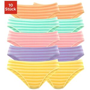 Bikinislip PETITE FLEUR, Damen, Gr. 48/50, bunt (orange, grün, rosa, lila, gelb), Obermaterial: 95% Baumwolle, 5% Elasthan, gestreift, körpernah, Unterhosen Bikinislip, aus elastischer Baumwolle Bikinislip PETITE FLEUR, Damen, Gr. 48/50, bunt (orange, grün, rosa, lila, gelb), Obermaterial: 95% Baumwolle, 5% Elasthan, gestreift, körpernah, Unterhosen Bikinislip, aus elastischer Baumwolle