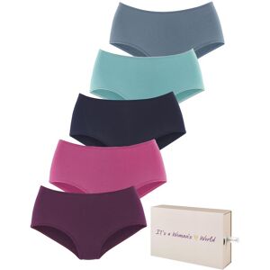Taillenslip LASCANA, Damen, Gr. 36/38, bunt (aubergine, pink, navy, mint, blau), Single Jersey, Obermaterial: 95% Baumwolle, 5% Elasthan, unifarben, körpernah, Unterhosen Taillenslip, aus Baumwolle, mit schöner Aufbewahrungsbox Taillenslip LASCANA, Damen, Gr. 36/38, bunt (aubergine, pink, navy, mint, blau), Single Jersey, Obermaterial: 95% Baumwolle, 5% Elasthan, unifarben, körpernah, Unterhosen Taillenslip, aus Baumwolle, mit schöner Aufbewahrungsbox