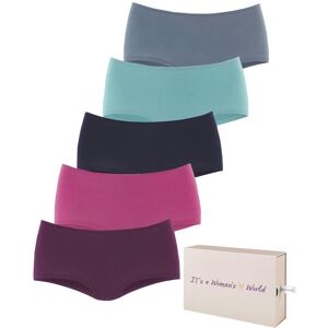 Panty LASCANA, Damen, Gr. 40/42, bunt (aubergine, pink, navy, mint, blau), Single Jersey, Obermaterial: 95% Baumwolle, 5% Elasthan, unifarben, körpernah, Unterhosen Panty, aus Baumwolle, mit schöner Aufbewahrungsbox Panty LASCANA, Damen, Gr. 40/42, bunt (aubergine, pink, navy, mint, blau), Single Jersey, Obermaterial: 95% Baumwolle, 5% Elasthan, unifarben, körpernah, Unterhosen Panty, aus Baumwolle, mit schöner Aufbewahrungsbox