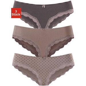 Slip LASCANA, Damen, Gr. 40/42, grau (taupe, gepunktet, gestreift, uni), Obermaterial: 95% Baumwolle, 5% Elasthan. Spitze: 87% Polyamid, 13% Elasthan, gepunktet, gestreift, unifarben, Unterhosen Slip, aus elastischer Baumwolle mit zarter Spitze Slip LASCANA, Damen, Gr. 40/42, grau (taupe, gepunktet, gestreift, uni), Obermaterial: 95% Baumwolle, 5% Elasthan. Spitze: 87% Polyamid, 13% Elasthan, gepunktet, gestreift, unifarben, Unterhosen Slip, aus elastischer Baumwolle mit zarter Spitze